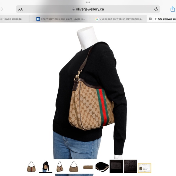 😍🎁AUTHENTIC!! BNNT! GUCCI GG Canvas Web Sherry Shoulder Bag. - Picture 9 of 10